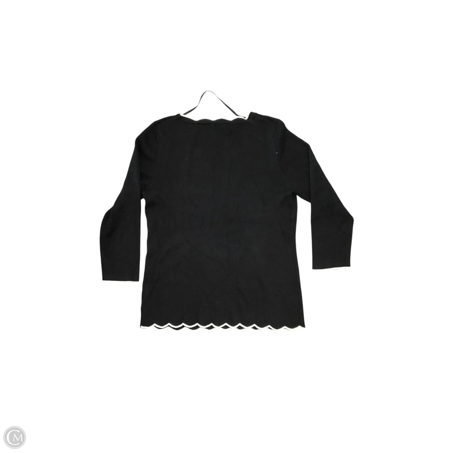Sweater Short Sleeve By Cable And Gauge In Black, Size: M
