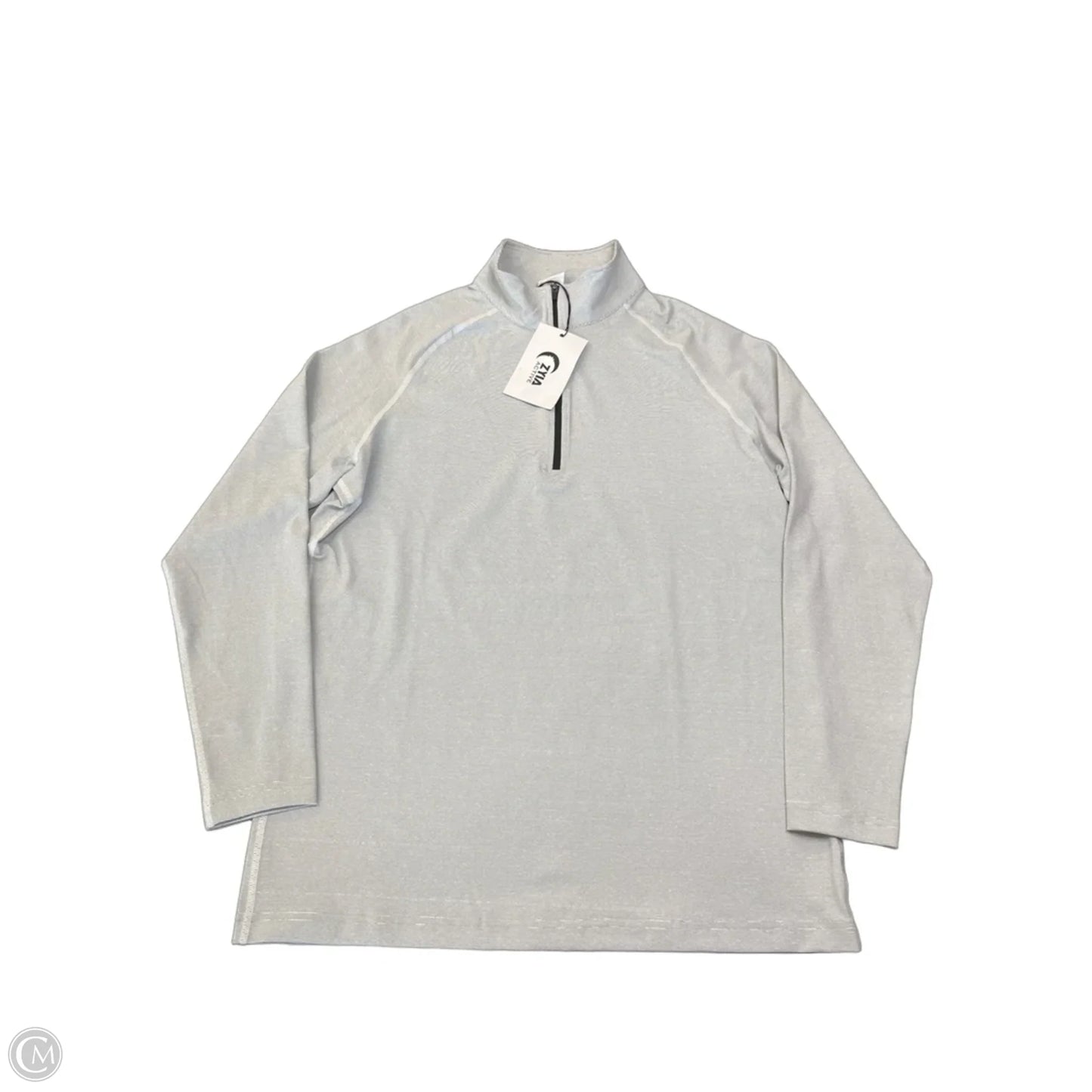 Athletic Top Long Sleeve Collar By Zyia In Grey, Size: L