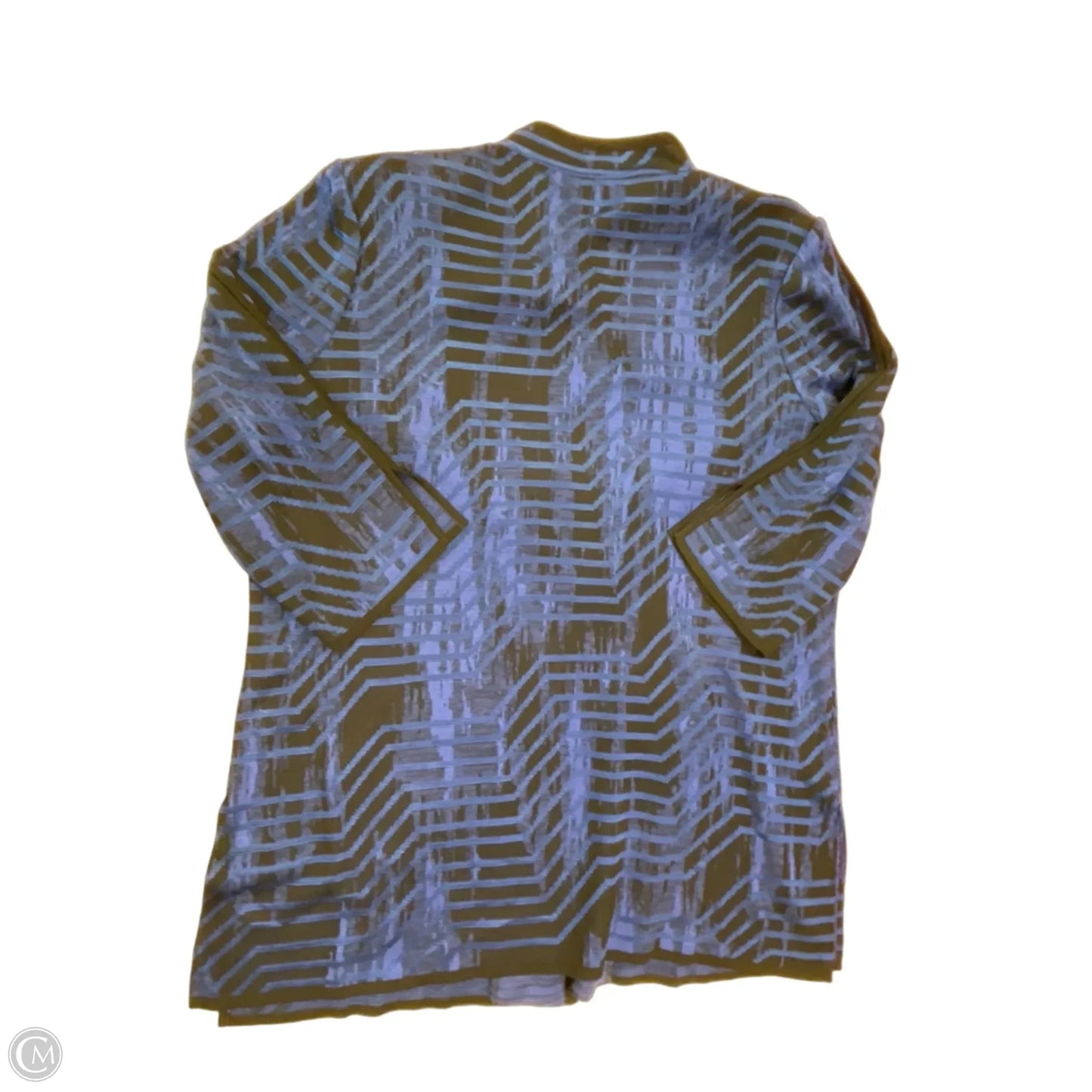 Cardigan By Ming Wang In Black & Blue, Size: L