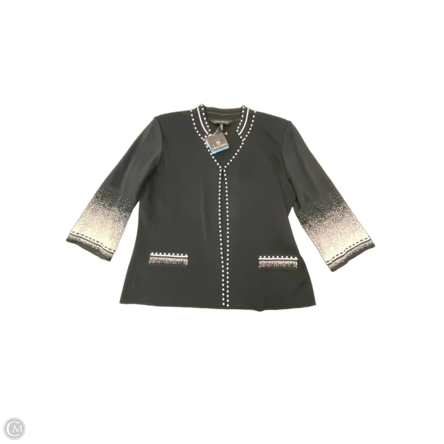 Cardigan By Ming Wang In Black & White, Size: L