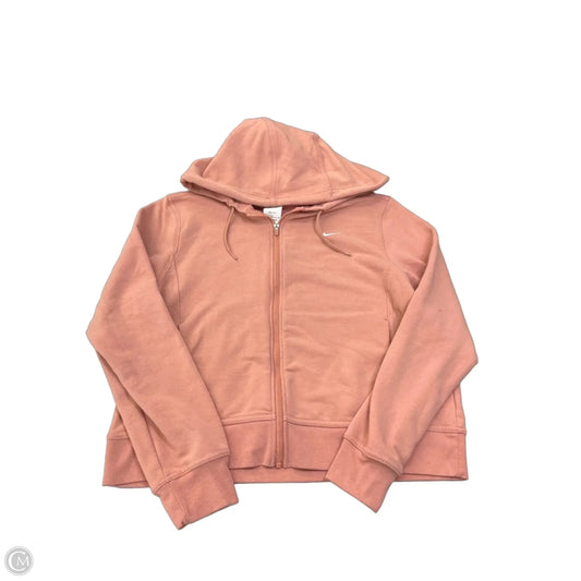 Sweatshirt Hoodie By Nike In Peach, Size: L