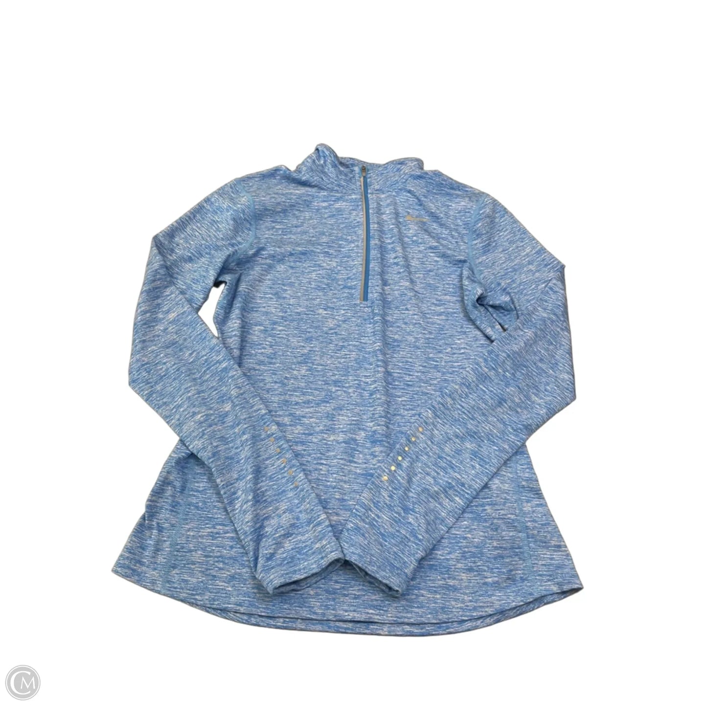 Athletic Top Long Sleeve Collar By Nike In Blue, Size: S
