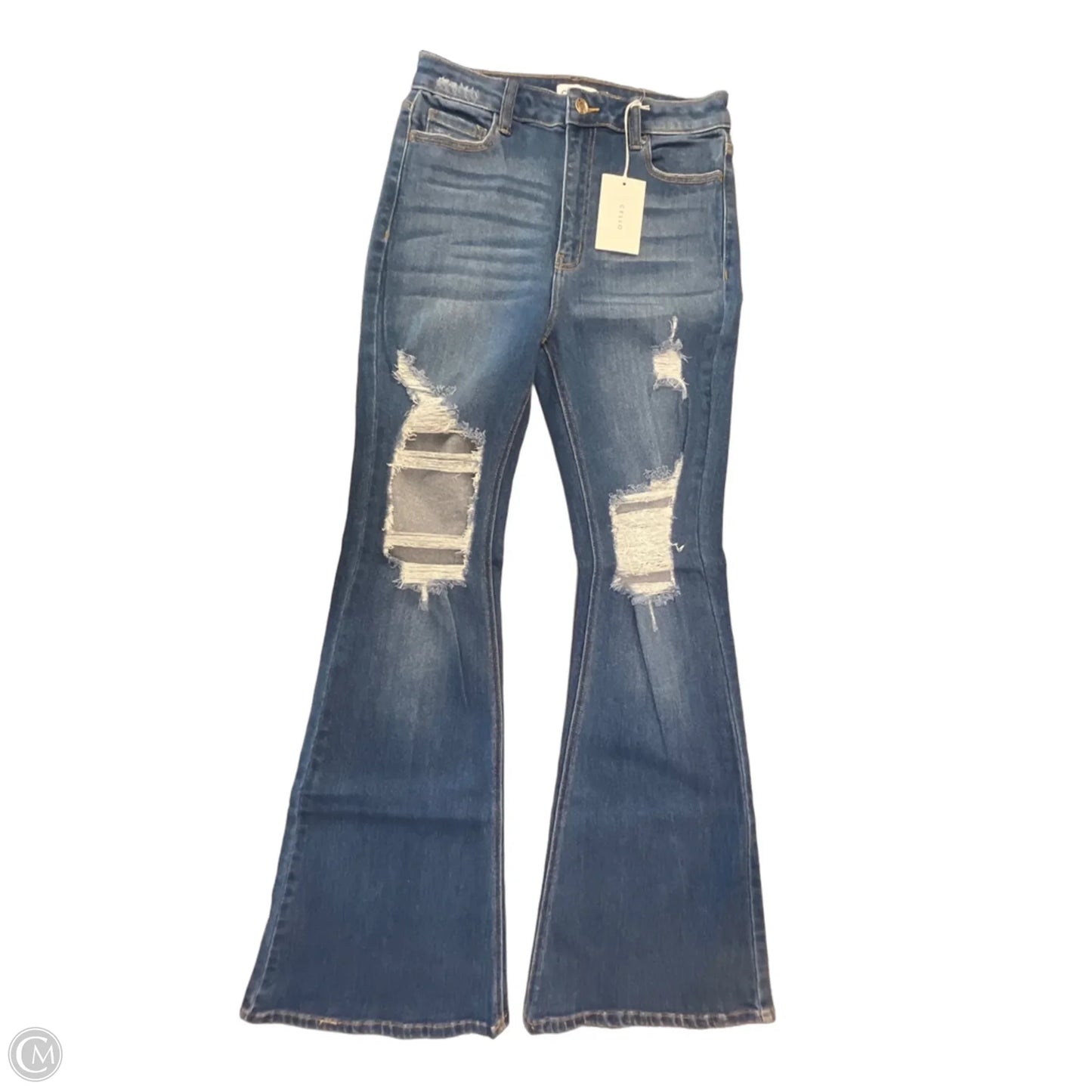 Jeans Flared By Cello In Blue Denim, Size: 10