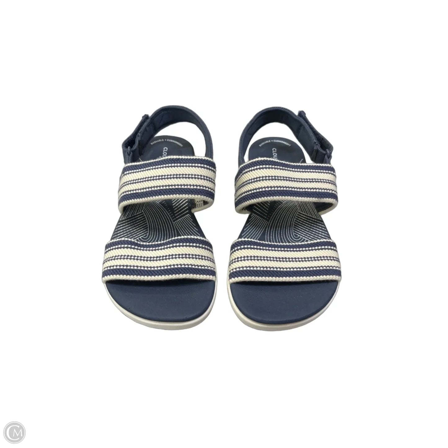 Sandals Flats By Clarks In Blue & Cream, Size: 6.5