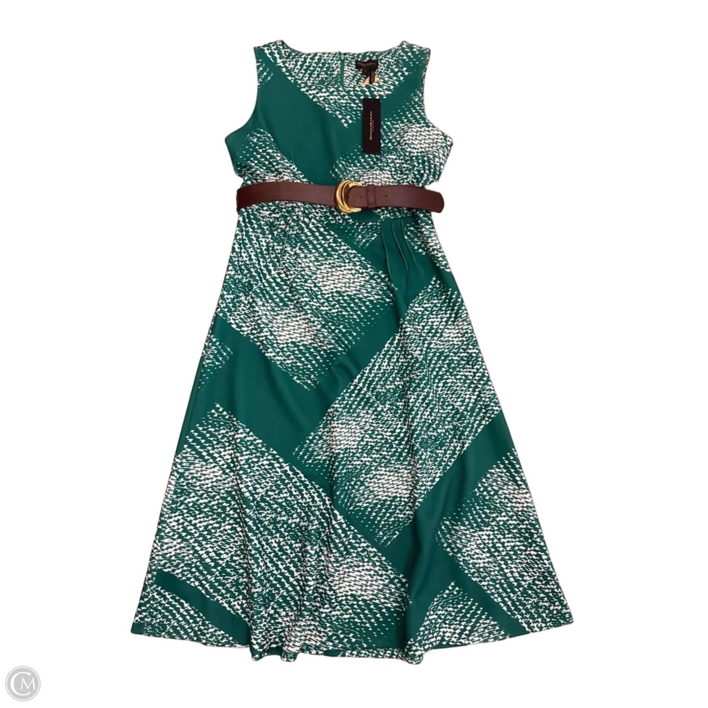 Dress Casual Midi By Donna Karan In Green, Size: L