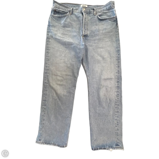 Jeans Straight By Agolde In Blue Denim, Size: 10