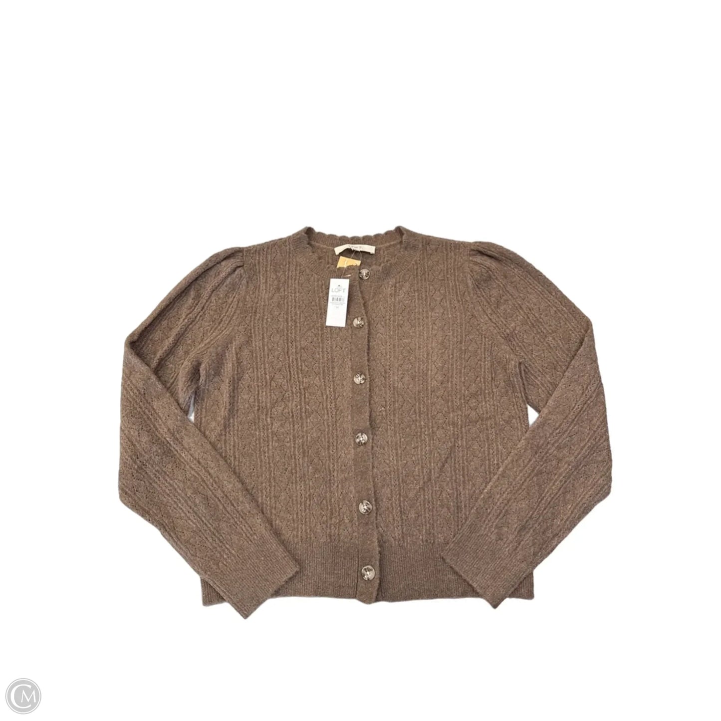 Sweater Cardigan By Loft In Brown, Size: M