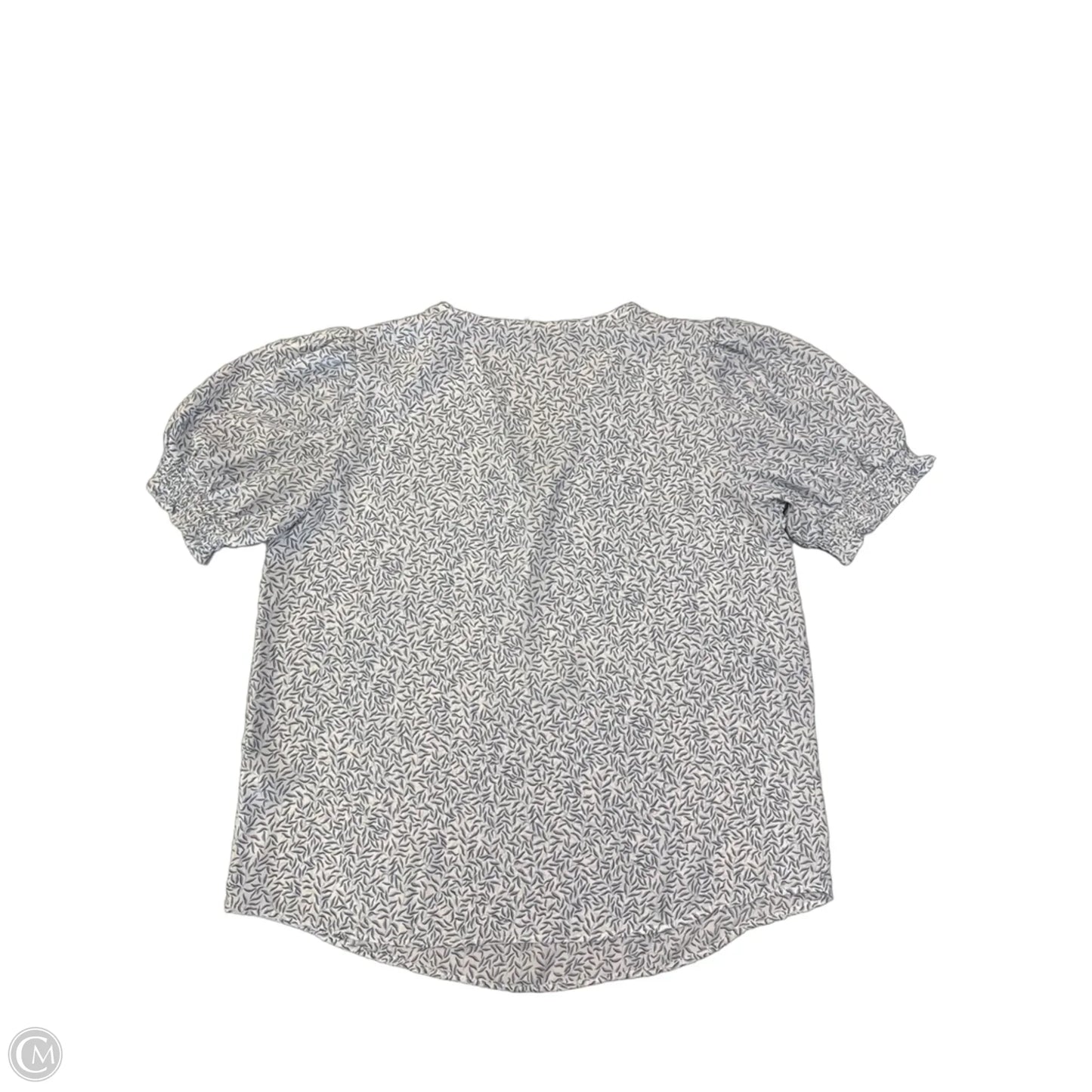 Blouse Short Sleeve By Adrianna Papell In Blue & White, Size: M