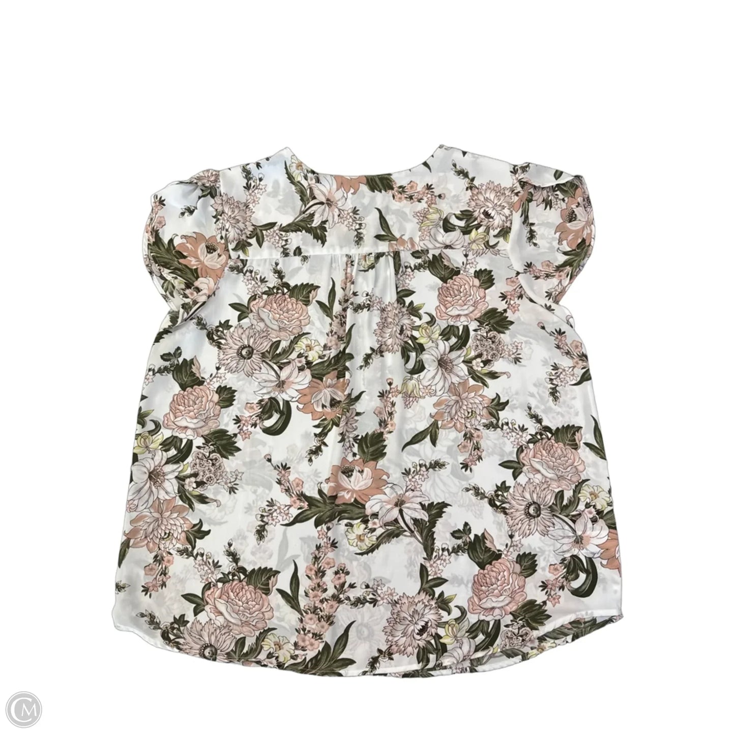 Blouse Short Sleeve By Loft In Floral Print, Size: Xl