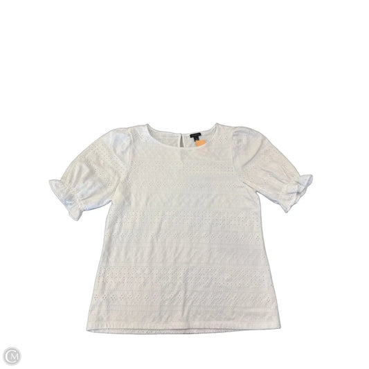 Top Short Sleeve By Ann Taylor In White, Size: Xl