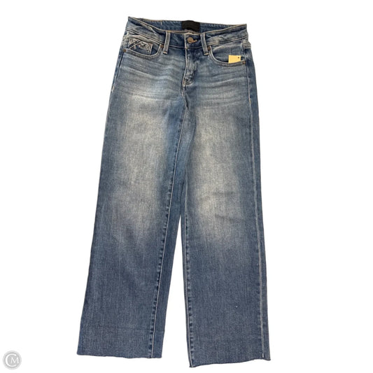 Jeans Cropped By Buckle Black In Blue Denim, Size: 0