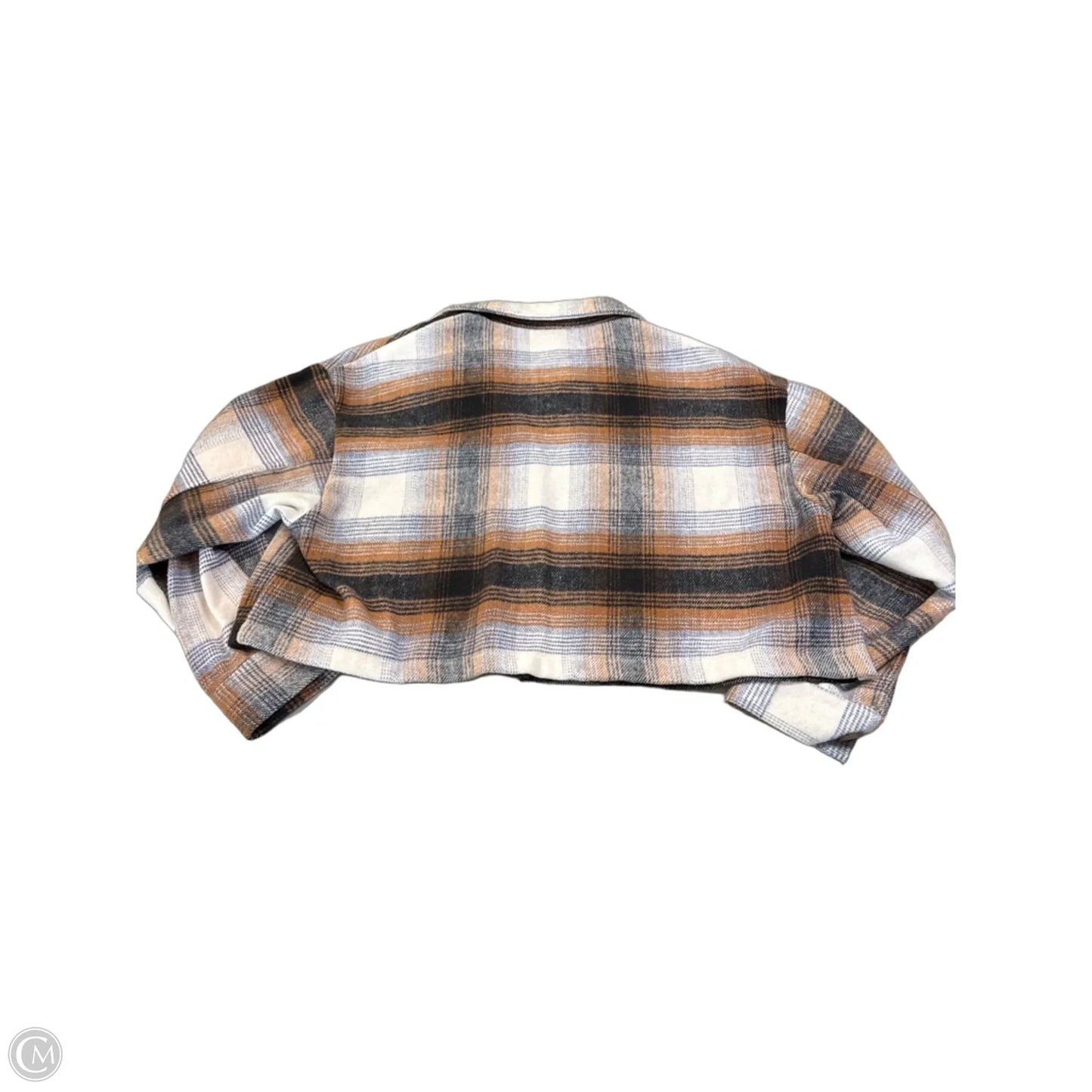 Jacket Shirt By Elan In Plaid Pattern, Size: S