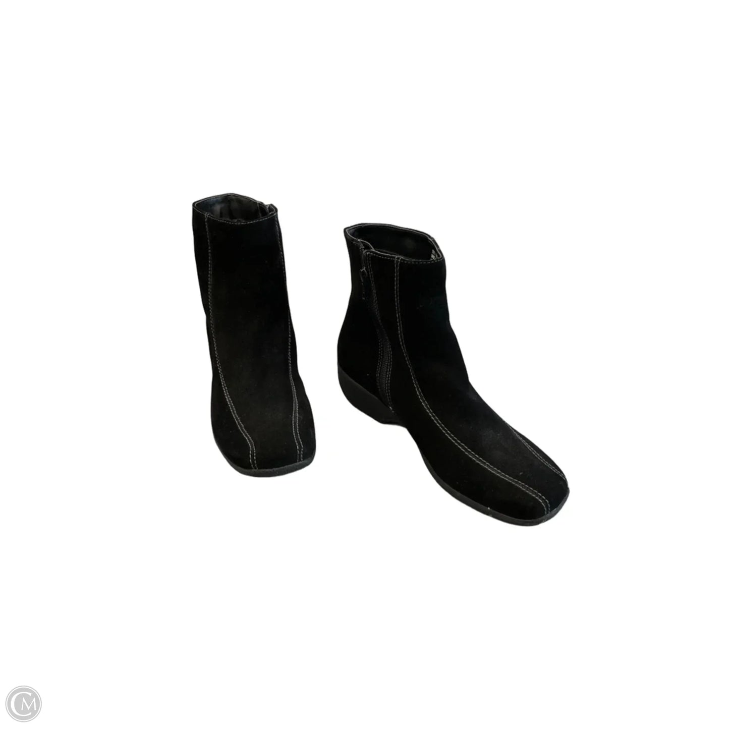 Boots Ankle Flats By Clarks In Black, Size: 9.5