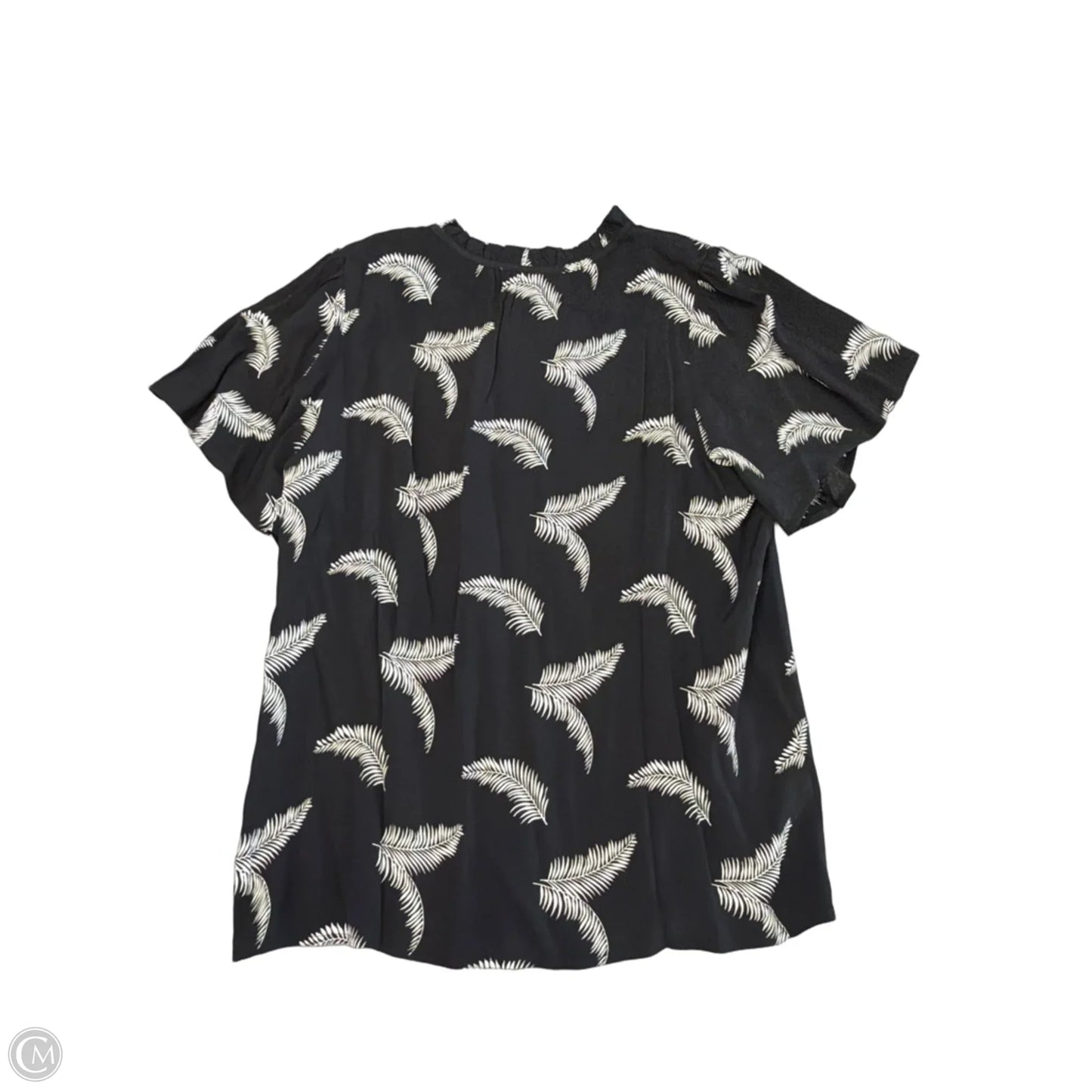 Blouse Short Sleeve By Loft In Black, Size: M