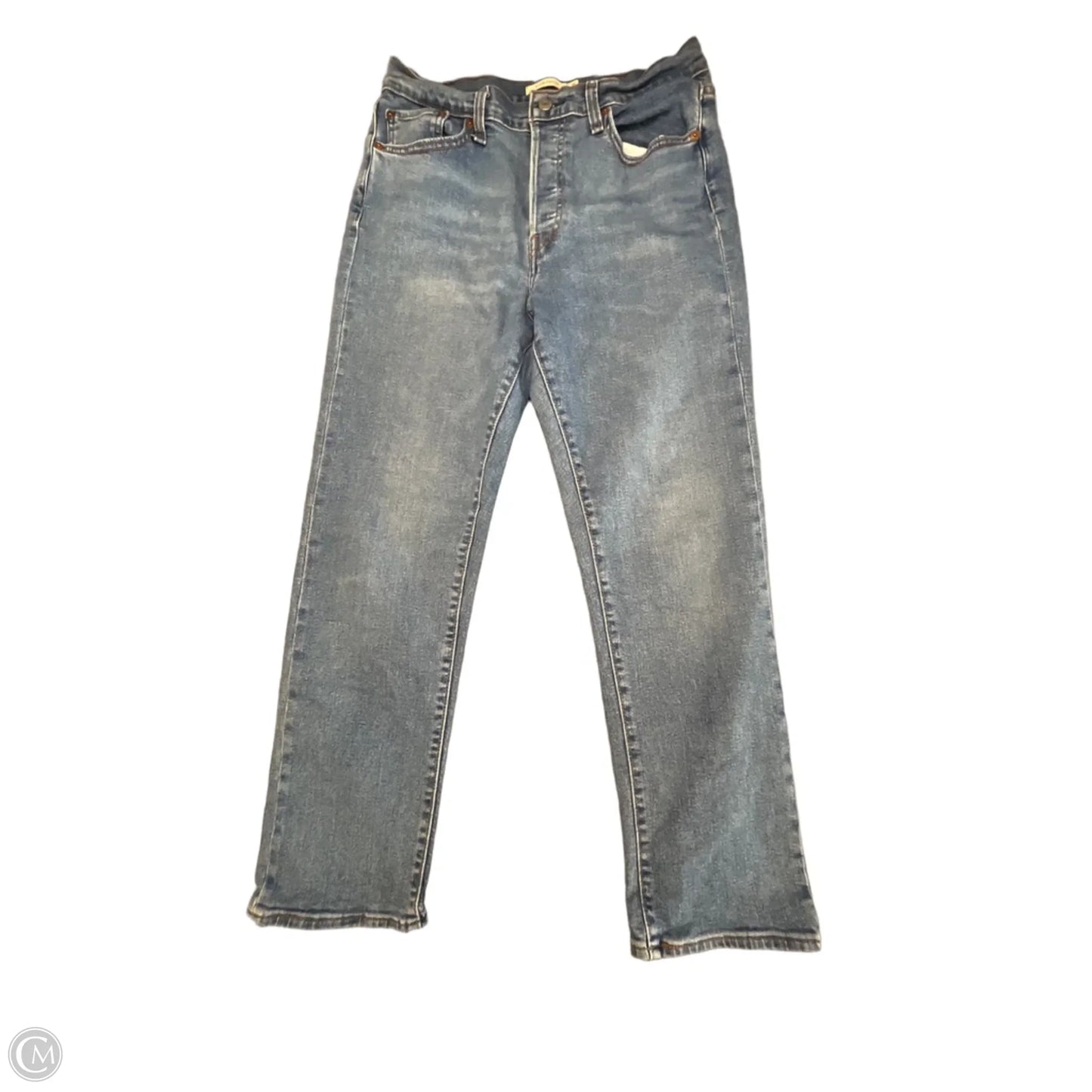 Jeans Straight By Levis In Blue Denim, Size: 12