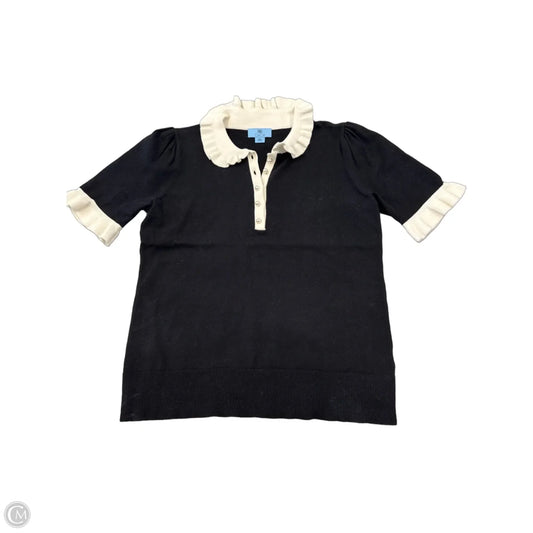 Top Short Sleeve By Cece In Black & Cream, Size: M