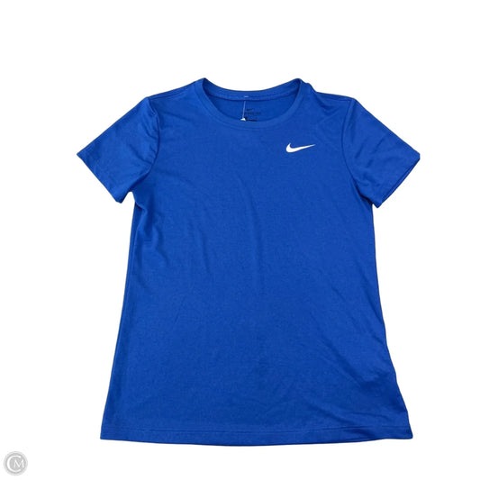 Athletic Top Short Sleeve By Nike In Blue, Size: S
