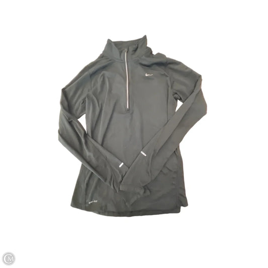 Athletic Top Long Sleeve Collar By Nike In Black, Size: S