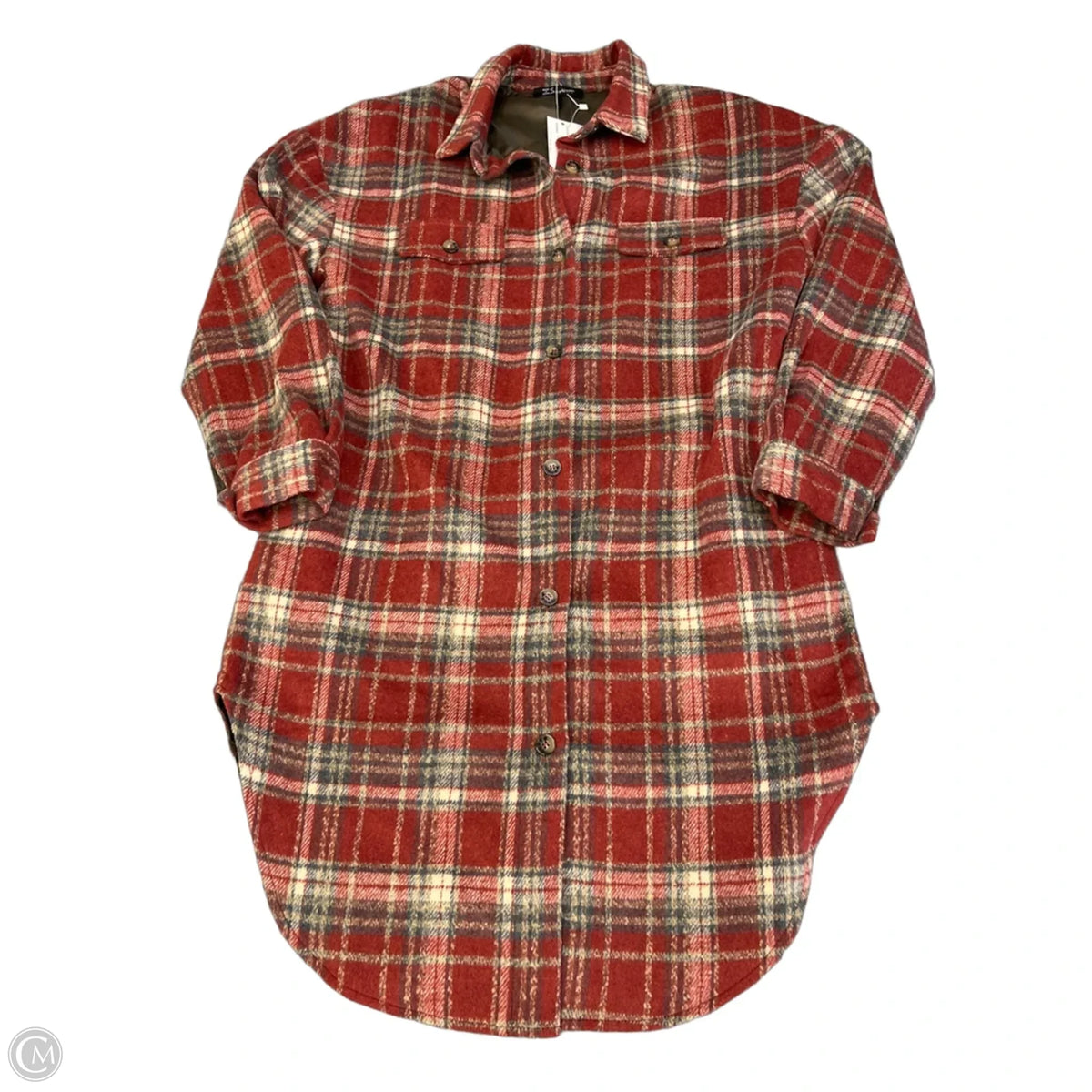 Coat Other By Simplee In Plaid Pattern, Size: L