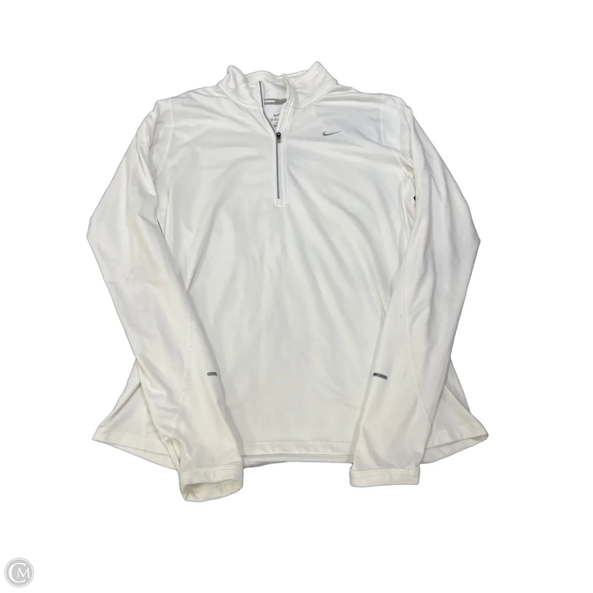 Athletic Jacket By Nike In White, Size: M