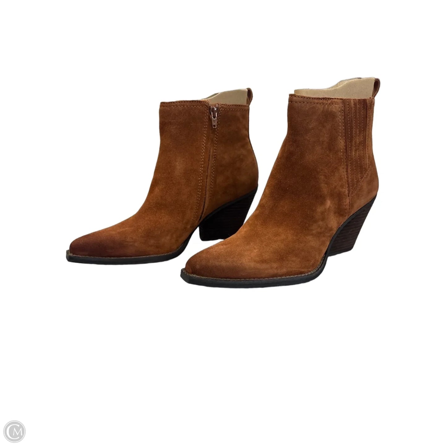 Boots Ankle Heels By Zodiac In Bronze, Size: 11