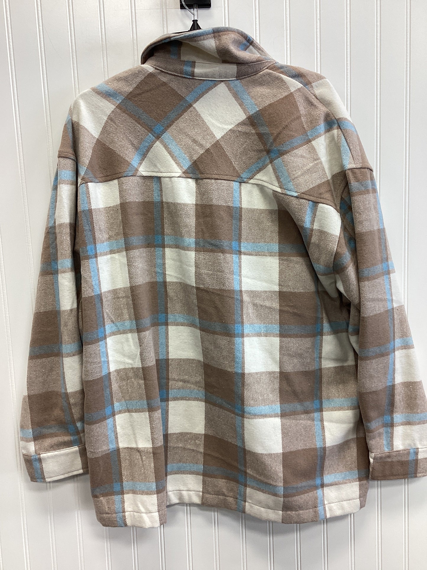 Jacket Fleece By Hfx In Brown & Cream, Size:L