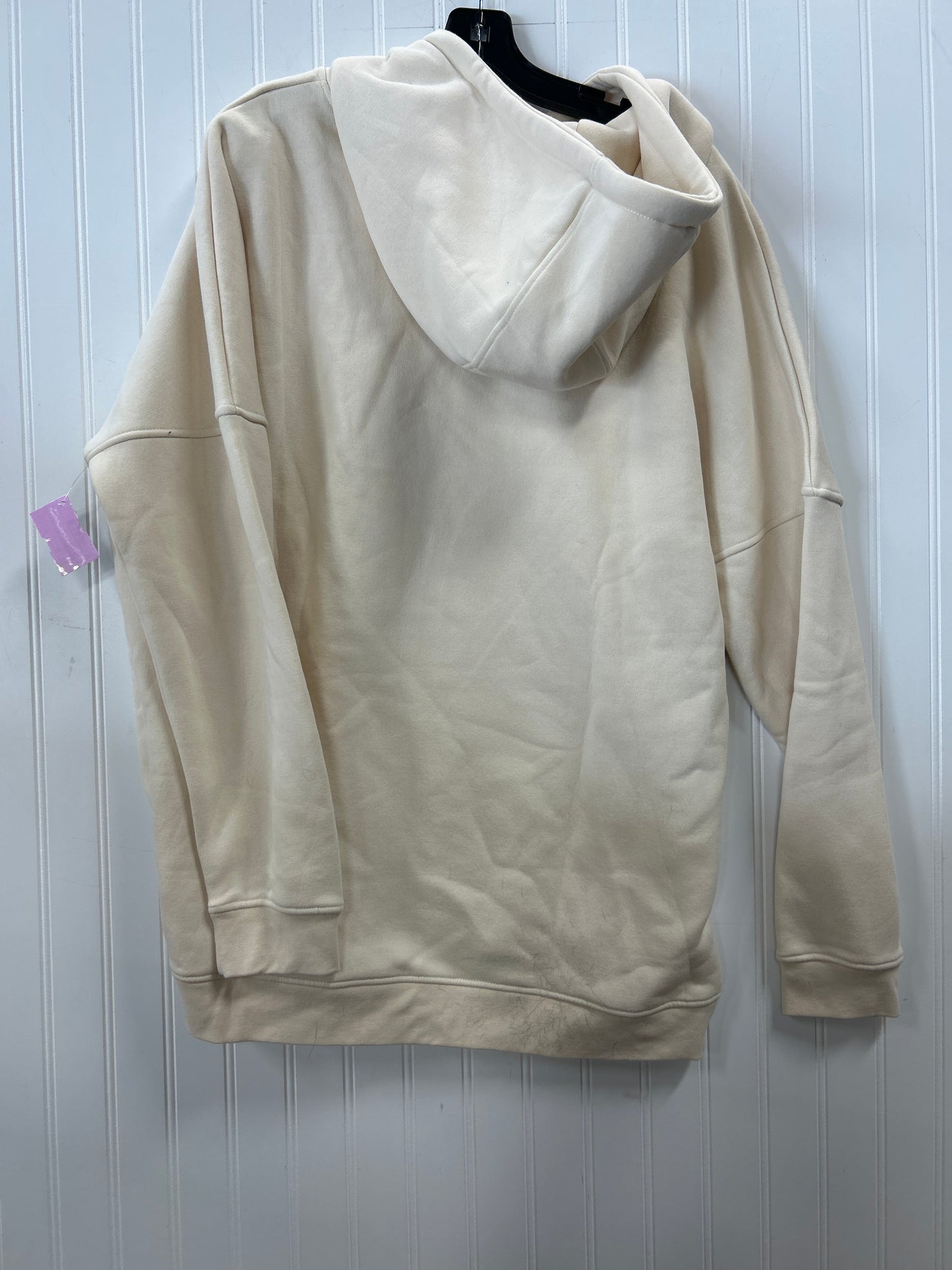Athletic Sweatshirt Hoodie By Mono B In Cream, Size:1X