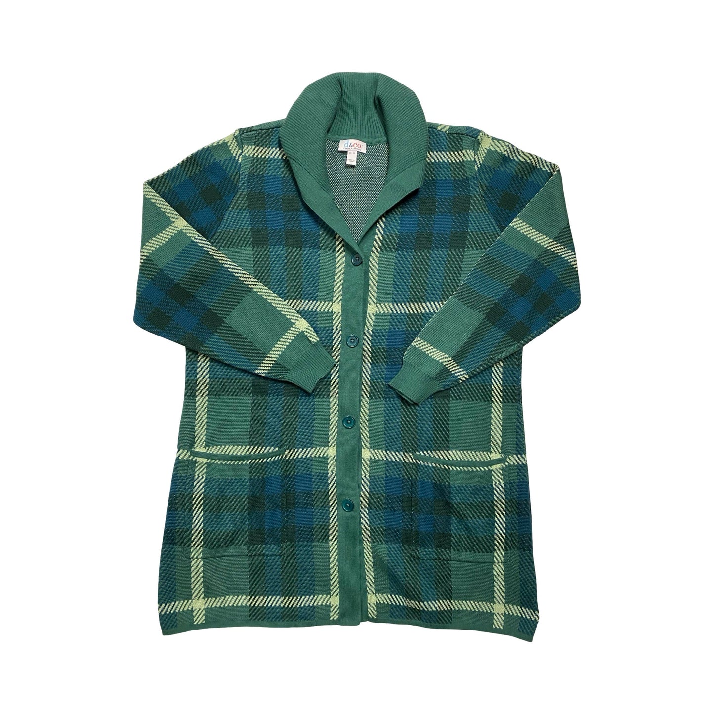 Sweater Cardigan By Denim And Company In Green, Size:Xl