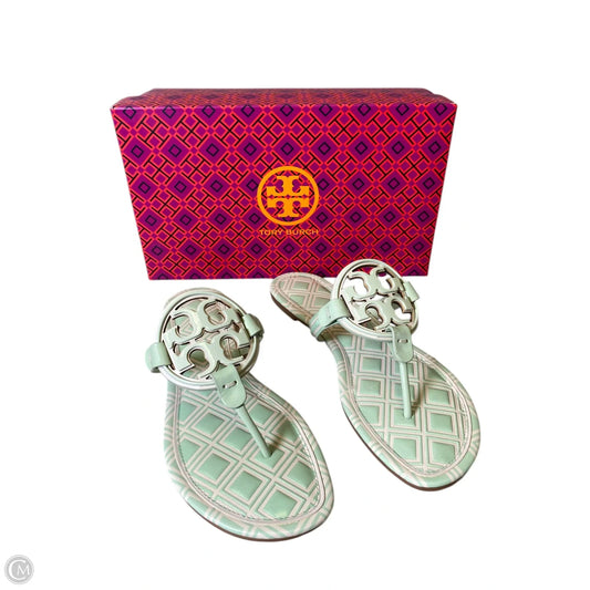 Sandals Designer By Tory Burch In Blue & White, Size: 9