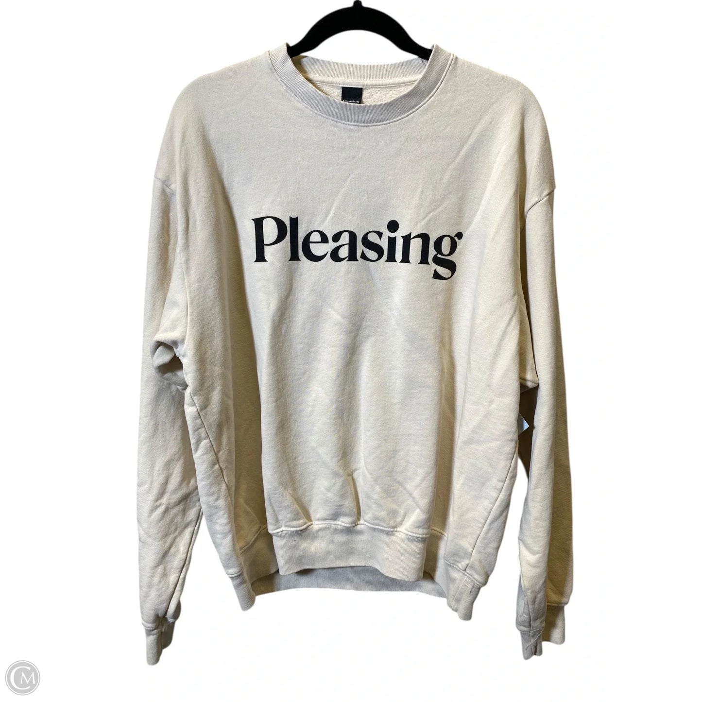 Sweater Designer By Pleasing In Cream, Size: L