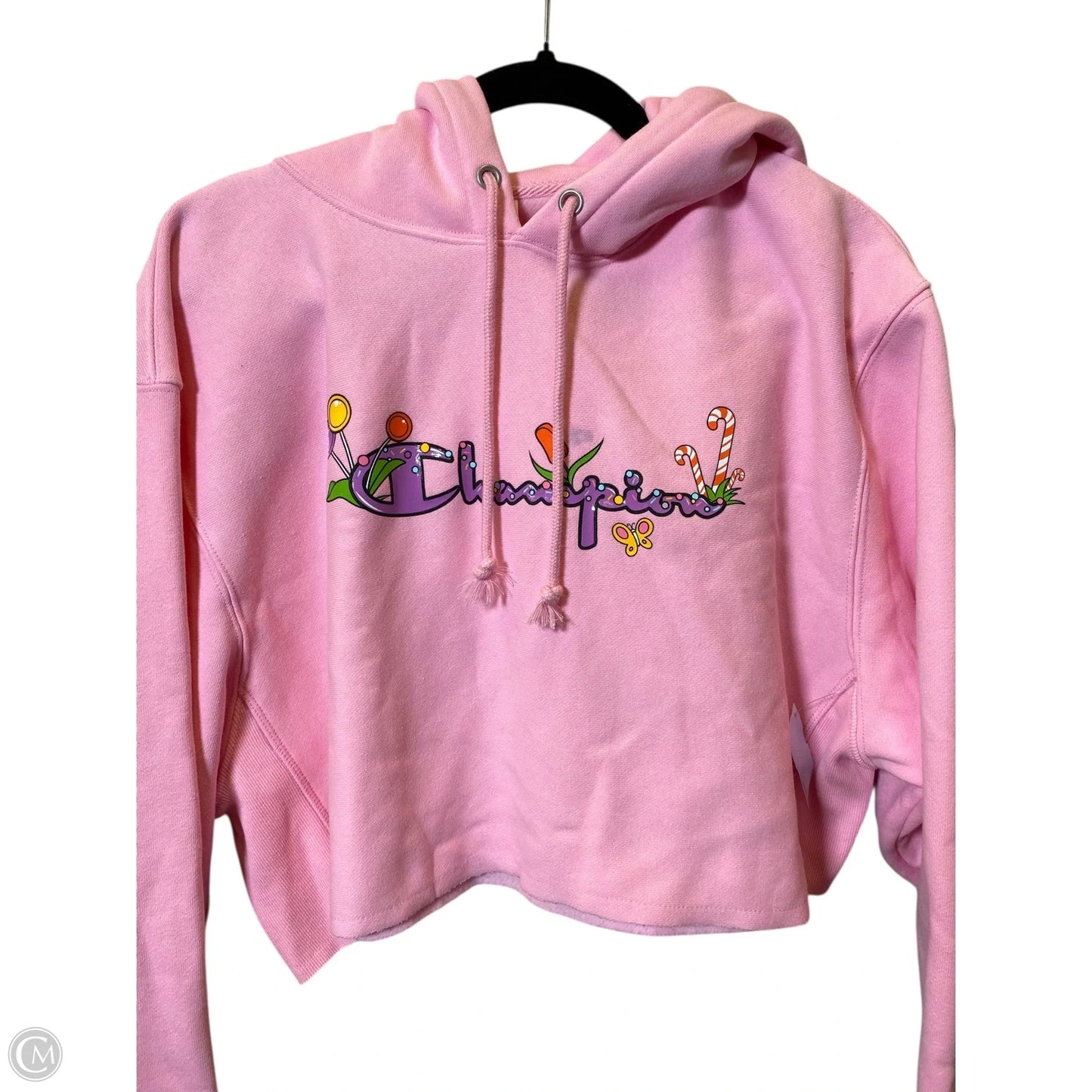 Sweatshirt Hoodie By Champion In Pink, Size: L