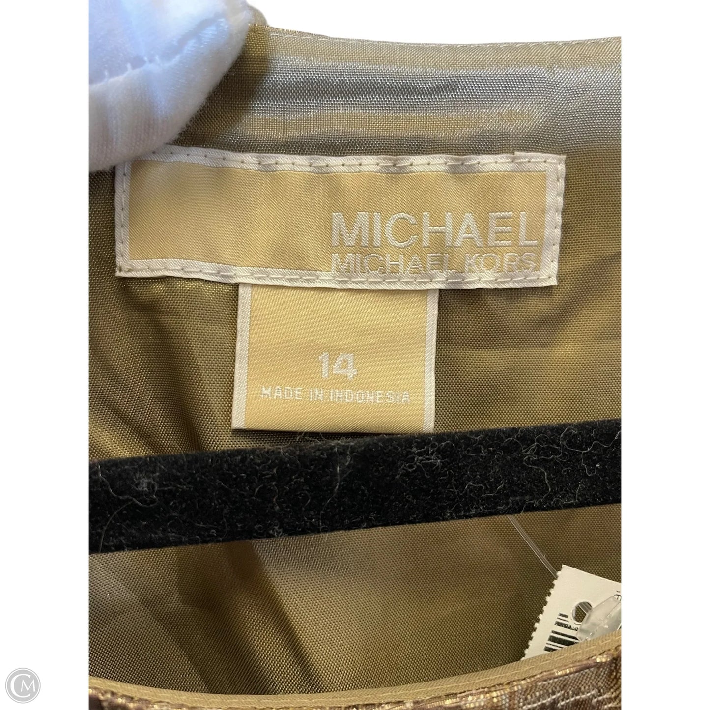 Dress Designer By Michael Kors In Gold, Size: 14