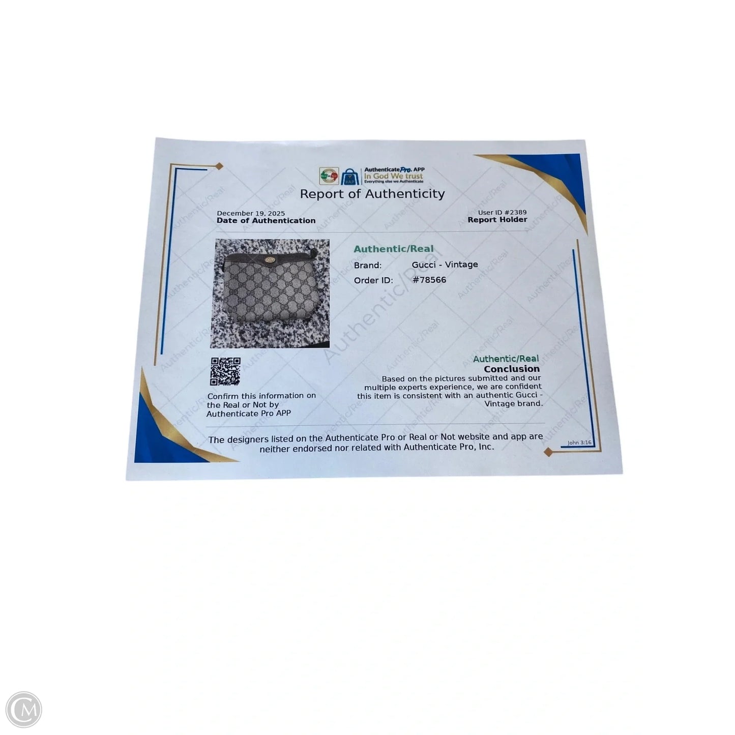 Makeup Bag Luxury Designer By Gucci, Size: Small