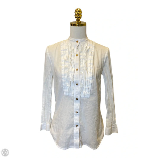 Top Long Sleeve Designer By Tory Burch In White, Size: 6