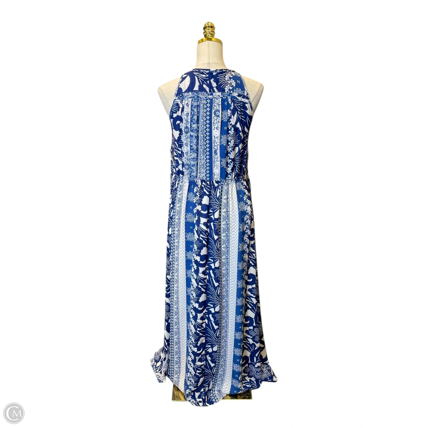 Dress Casual Maxi By Clothes Mentor In Blue & White, Size: M