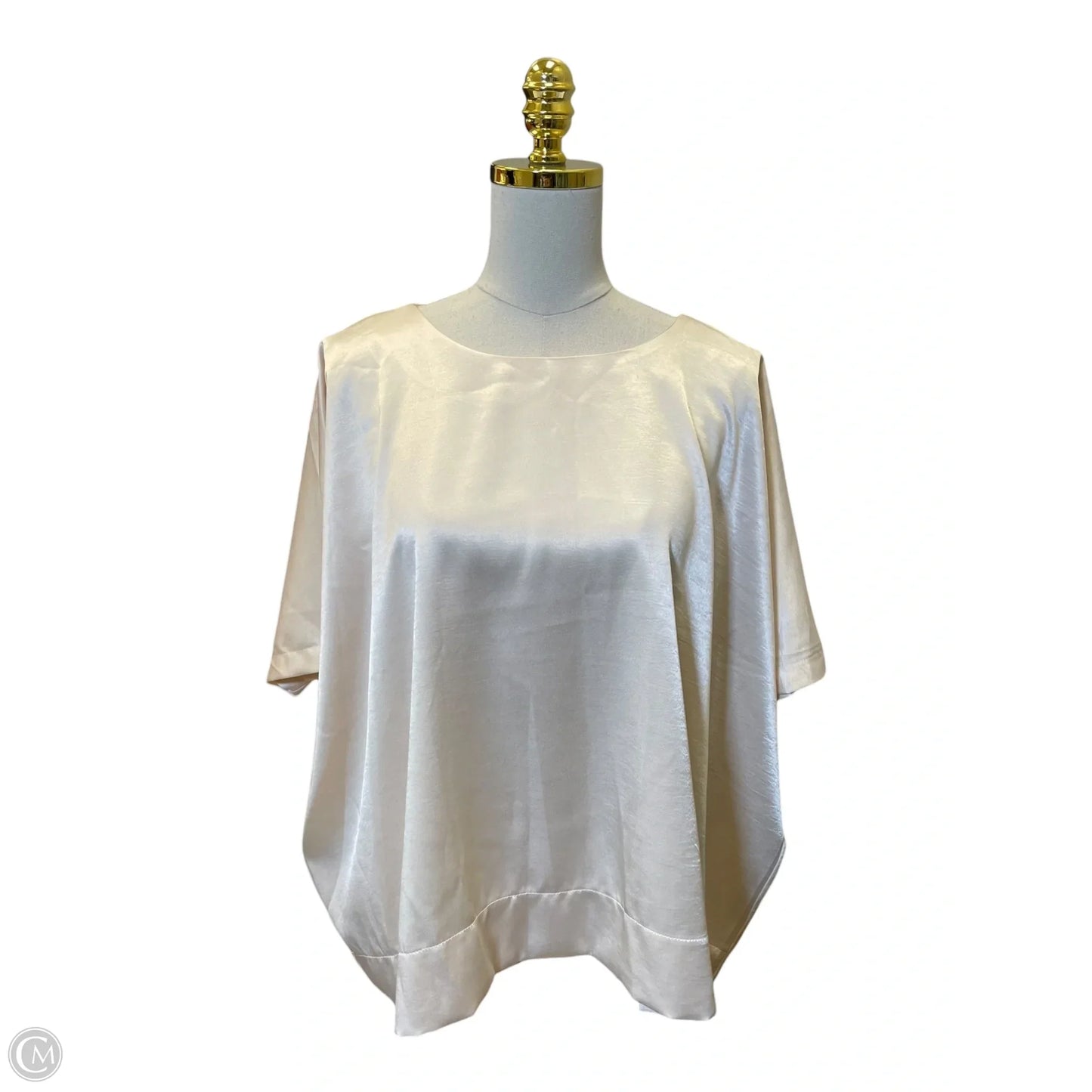 Top Short Sleeve By Glam In Cream, Size: S