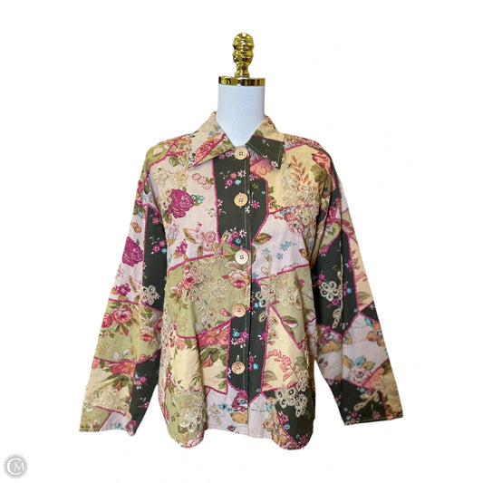 Blouse Long Sleeve By New Directions In Multi-colored, Size: L