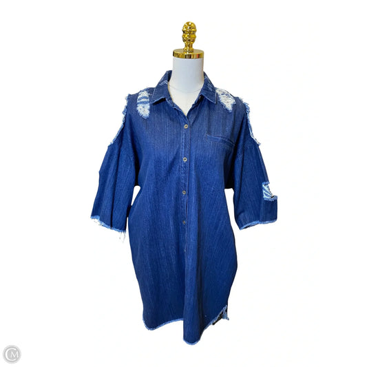 Dress Casual Midi By Rachel Roy In Blue Denim, Size: M