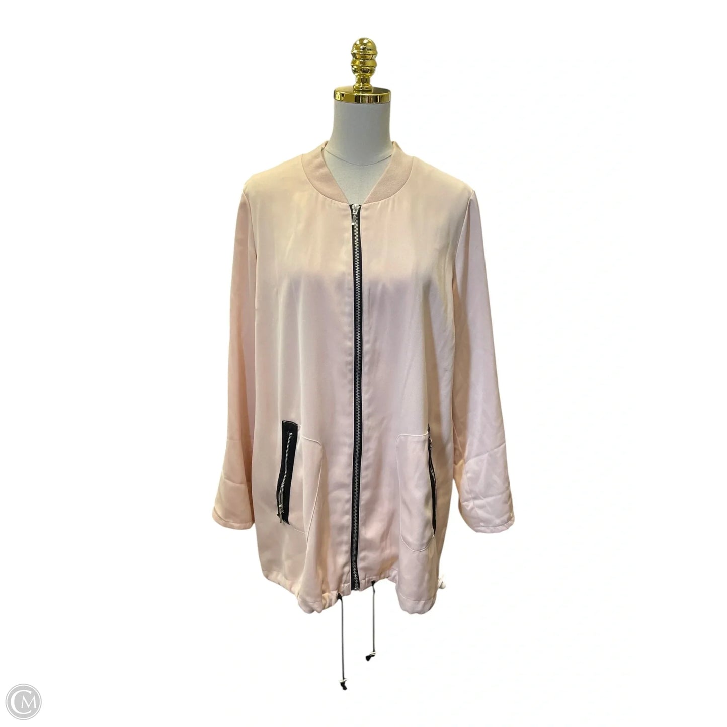 Jacket Moto By Chicos In Orange, Size: L