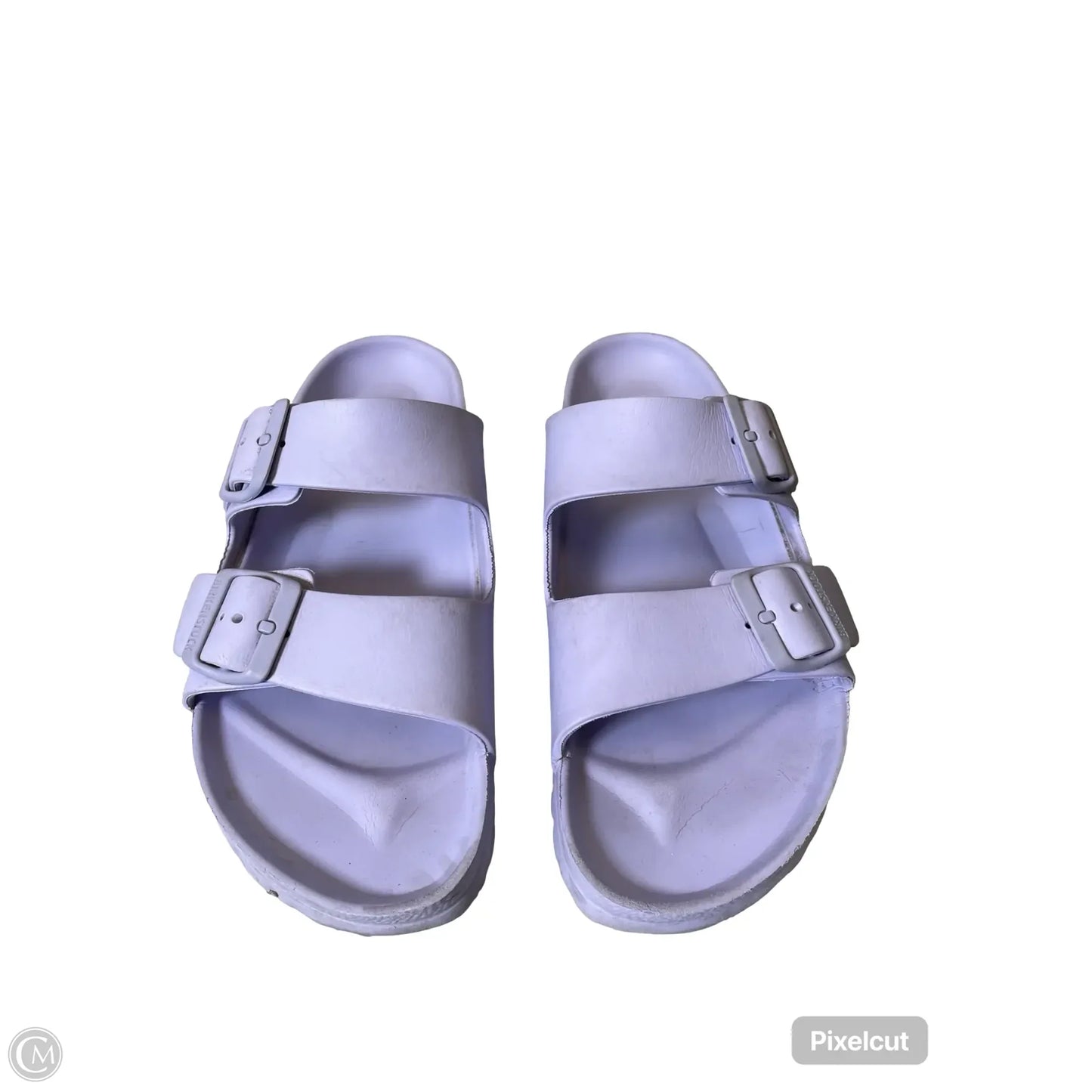 Sandals Flats By Birkenstock In Purple, Size: 10