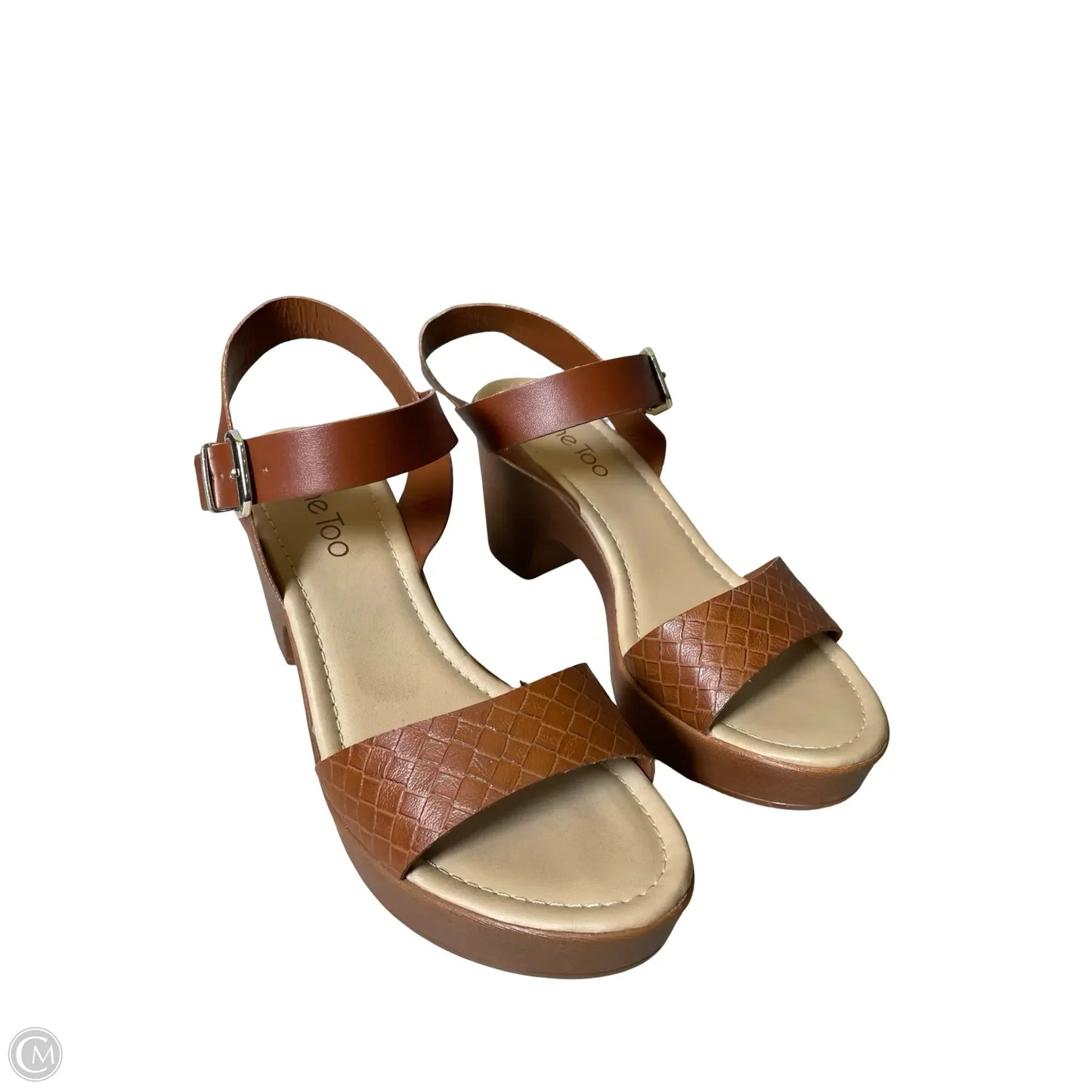 Sandals Heels Block By Me Too In Brown, Size: 8