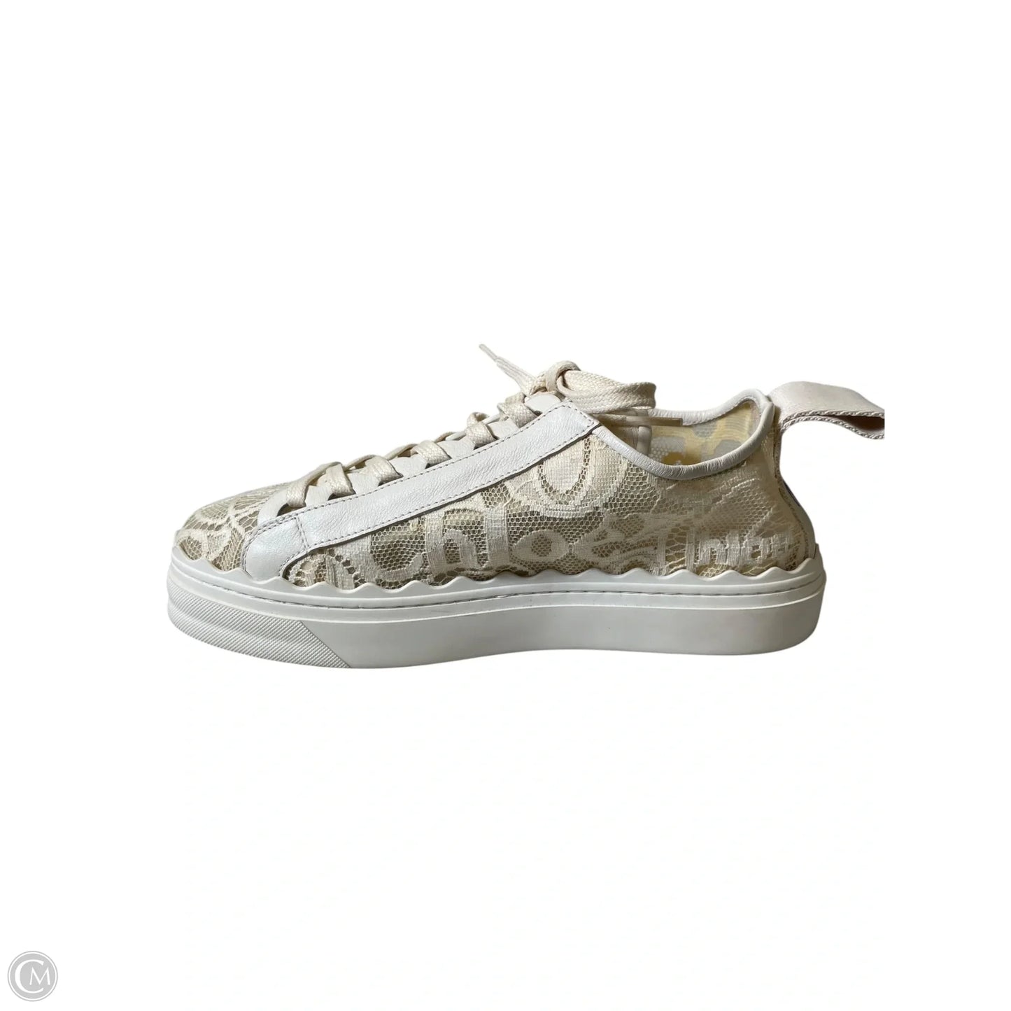 Shoes Luxury Designer By Chloe In Cream, Size: 7.5