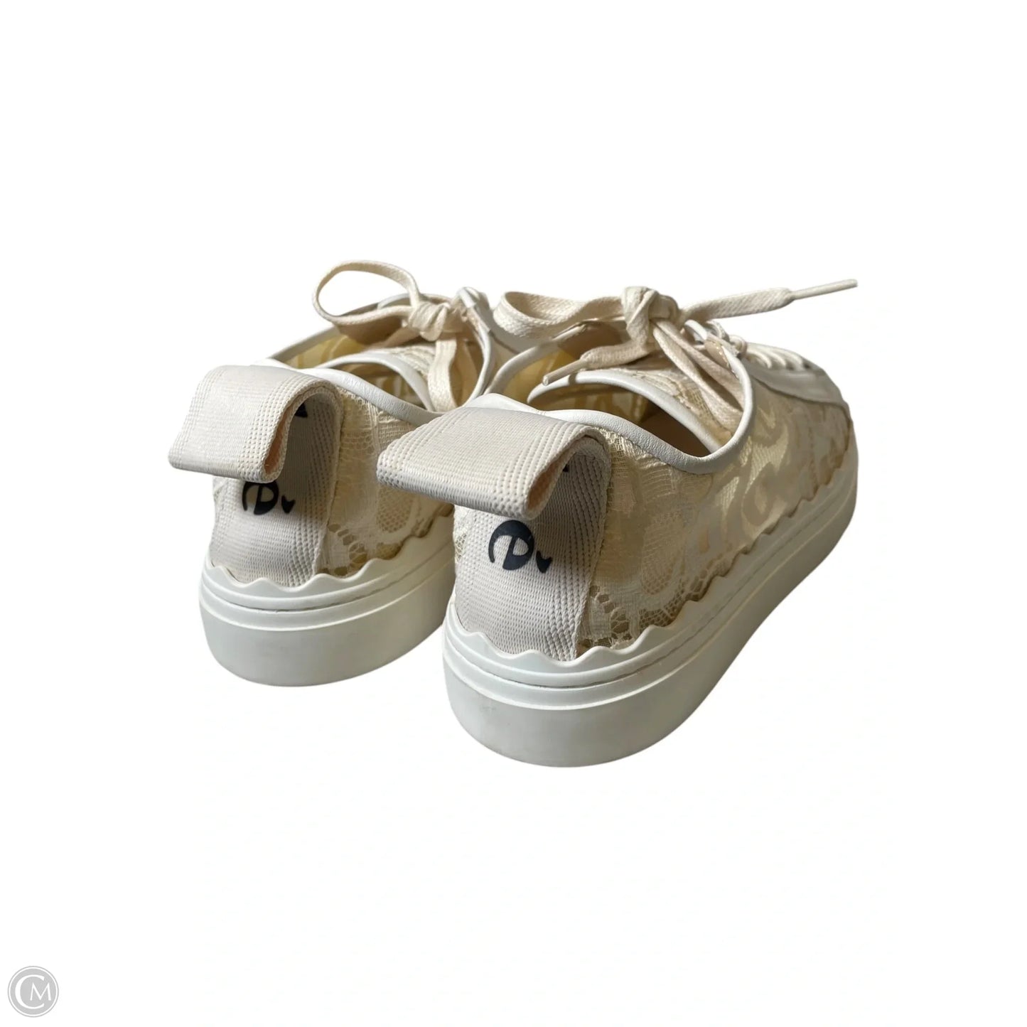 Shoes Luxury Designer By Chloe In Cream, Size: 7.5