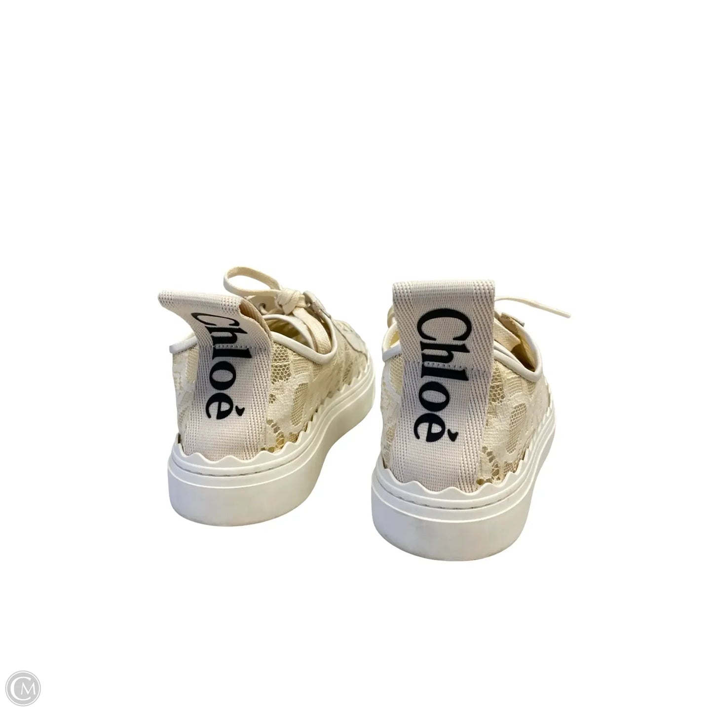 Shoes Luxury Designer By Chloe In Cream, Size: 7.5