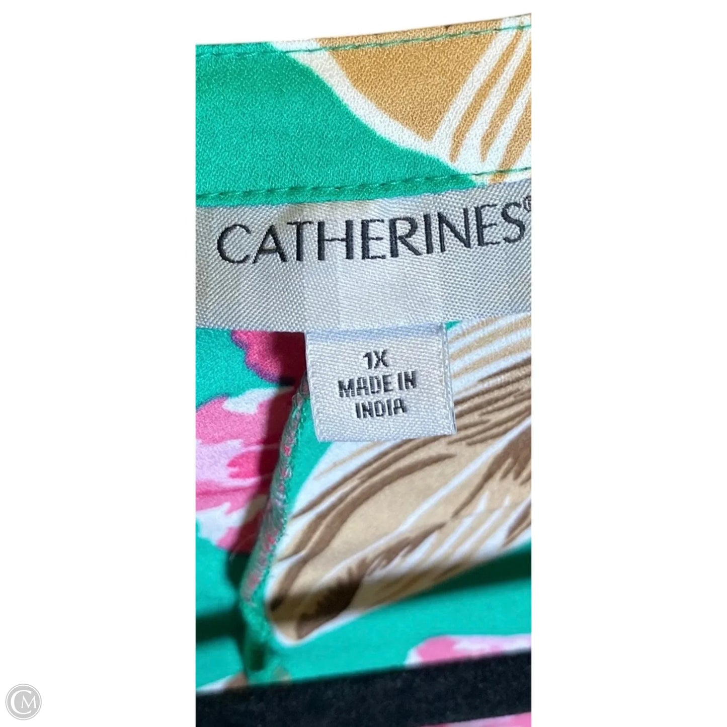 Top 3/4 Sleeve By Catherines In Floral Print, Size: 1x