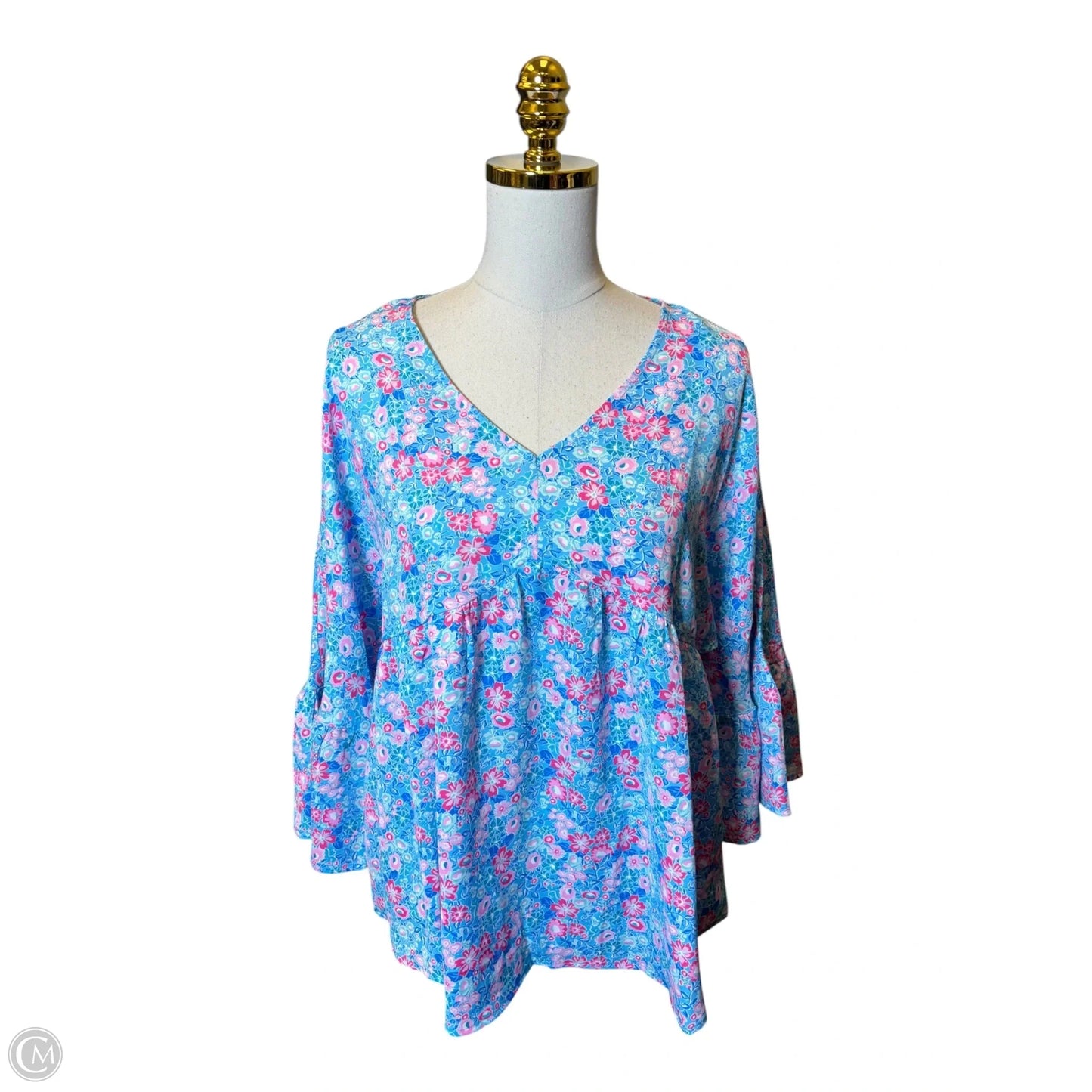 Top 3/4 Sleeve By Emily Wonder In Floral Print, Size: M