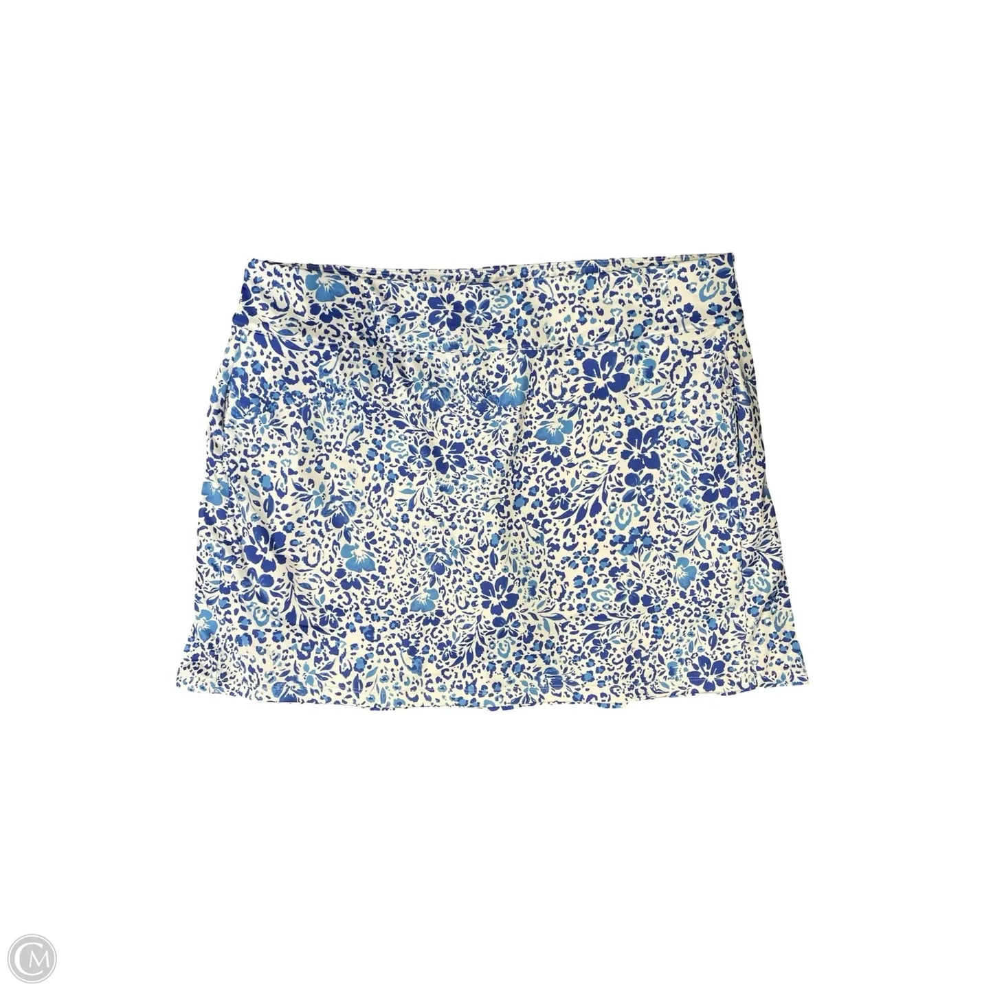 Skort By Coral Bay In Blue & White, Size: Xl