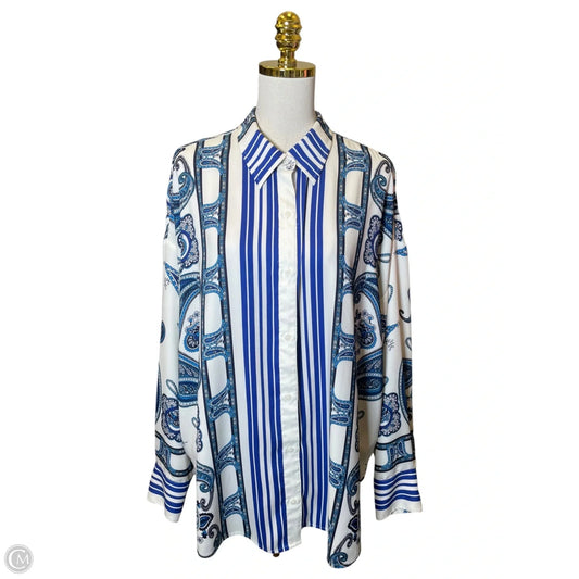 Blouse Long Sleeve By Express In Multi-colored, Size: Xl
