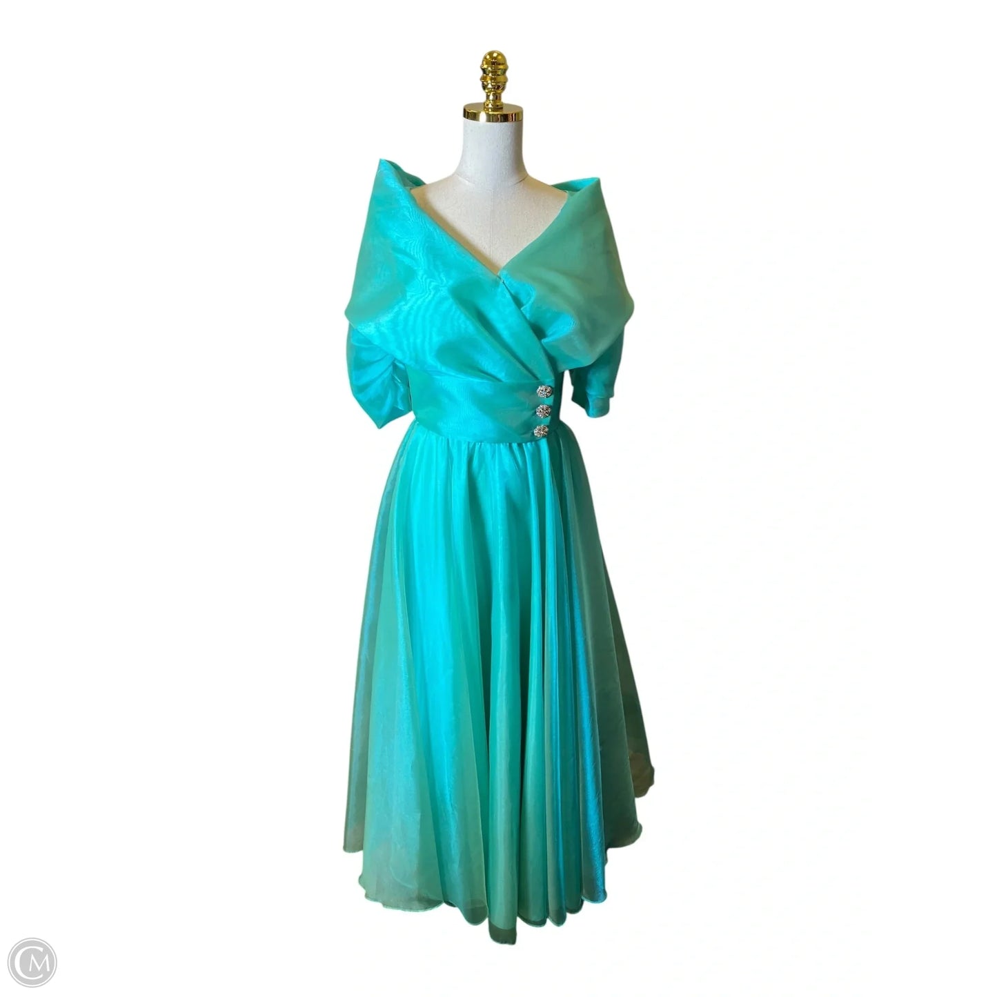 Dress Party Long By Clothes Mentor In Aqua, Size: 6