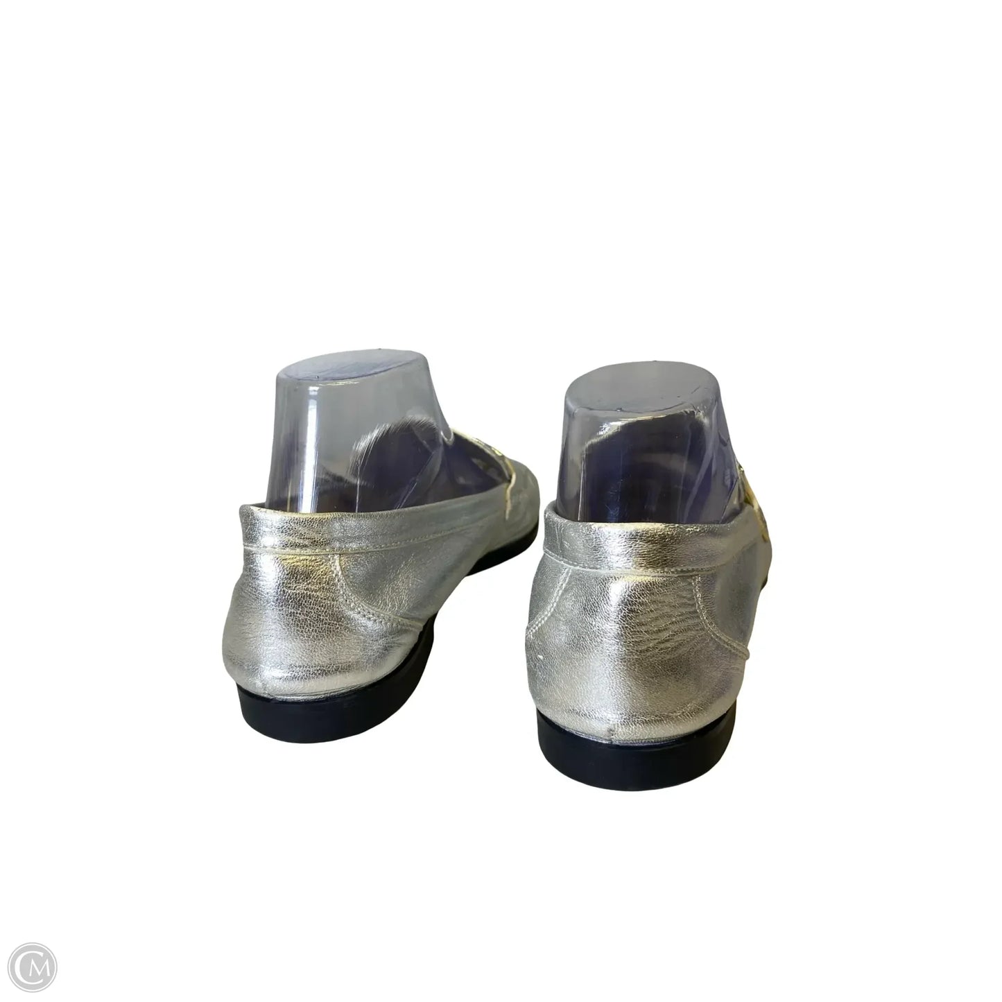 Shoes Flats By Zara In Silver, Size: 9.5